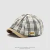 Boina Colorida de Cuadros para Niños, Gorra Delgada de Pico para Primavera y Verano para Niños y Niñas, Gorra de Pico Retro Artística