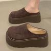 Zapatos con Plataforma Gruesa para Aumentar la Altura con Forro de Felpa, Mocasines Cerrados sin Cordones para Mujer, Nuevo Estilo Otoño e Invierno 2024, Zapatos Tipo Birkenstock Fáciles de Poner