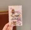 Presilha de cabelo de gatinho fofo de desenho animado, presilha bico de pato para franja lateral, grampo de cabelo doce feminino, acessório de cabelo Sanrio