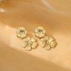 Pendientes de acero inoxidable de titanio con diseño de flores frescas y pequeñas de Ins Fashion para mujer, chapados al vacío en oro de 18 quilates, resistentes a la decoloración.