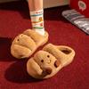 Pantuflas de Otoño e Invierno para Mujer para Usar en Casa y Afuera, de Moda y Casual, Antideslizantes, Cálidas, Ligeras, Zapatos de Algodón de Pareja de Dibujos Animados
