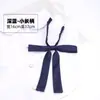Corbata Gris con Diseño Floral para Niños y Niñas, Niños, Estudiantes de Primaria y Secundaria, Pajarita Azul Oscuro de Color Sólido, Cinta, Accesorios para Uniforme Escolar JK