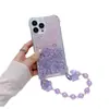 Funda de Teléfono Móvil Degradada para Viajero Adecuada para Apple 15PROMAX Comercio Exterior 14/13 Personalidad 12 Pulsera de Mariposa 11