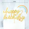Decoração de bolo nuvem de bola de pelo 2021 Nova Celebridade da Internet Aniversário Pirulito Lua Nuvem Branca Plug-in arco-íris