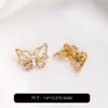 Color Duradero Chapado en Oro de 14K Zircón Mariposa Hueca Cierre de Tres Filas Espaciador Pulsera de Cristal y Perla Hecha a Mano para DIY Accesorios para Cuentas