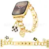 Adecuado para Apple 10ª Generación Correa con Colgante de Cadena de Mezclilla Apple watch Estilo Chanel Correa Decorativa de Cadena de una Sola Fila