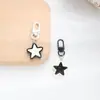 Llavero de Estrella Blanco y Negro Colgante Lindo Vintage Novia Dulce Fresco Estilo Ins Accesorios para Bolsos Joker Accesorios Colgantes para Auriculares