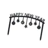 Decoraciones para Hornear Pasteles Sencillas Feliz Año Nuevo Acrílico Decoración de Arco de Año Nuevo Toppers Inserts