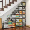 Armario de Almacenamiento Debajo de las Escaleras, Estantería con Puertas, a Prueba de Polvo, Armario de Almacenamiento de Hierro en Rejilla Combinable Libremente, Estantería Simple