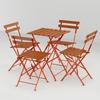 Mesa y silla pequeña para balcón, ideal para patio exterior, terraza de ocio, mesa de centro plegable de madera maciza y silla, conjunto combinado de tres piezas