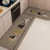 Tapete de Piso de Cocina de Lino Tejido Cruzado Antideslizante Resistente al Desgaste Lavable Alfombra Puerta de Entrada Absorción de Agua Almohadilla Gruesa Resistente a la Suciedad
