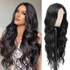 Peluca europea y americana nueva para mujer cabello largo rizado color onda grande rollo degradado fibra química sintética cobertura completa de cabeza peluca de encaje