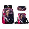 Nueva mochila escolar de Dragon Ball para estudiantes transfronteriza, mochila periférica de anime de tres piezas, estuche de lápices de una sola capa, bolso de hombro pequeño de poliéster
