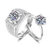 Anillos de Pareja Estilo Frío para Hombre y Mujer, Joyería Plateada Anillos Abiertos, Anillos de Boda en Vivo, Suministro Mayorista en Vivo de Douyin