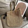 Chegada Nova de Verão Bolsa de Palha Tecida à Mão Retro Portátil Moda Versátil Grande Capacidade Bolsa de Ombro Férias na Praia Mulheres