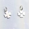 Accesorios de plata S925, colgante de trébol de plata lisa brillante, pulsera de cuerda trenzada hecha a mano, colgante de plata lisa