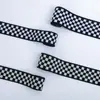 Banda Elástica de Poliéster con Cuadros Blanco y Negro Personalizada Cinta Elástica Jacquard Simple para Ropa Multitamaño Cinta Lisa
