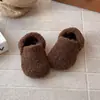 Zapatos Infantiles Estilo Coreano [Dos Tonos Café con Leche] Moda de Invierno Zapatos de Piel de Doble Uso Zapatillas Casuales Retro Birkenstock Versátiles para Niños