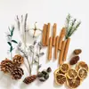 Decorações de Natal Flores Secas, Frutas Secas, Pinhas, Lascas de Madeira, Folhas, Conjunto Combinado de Flores Secas e Frutas Secas, Adereços Fotográficos Retrô