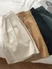 Pantalones Cortos de Algodón Lino Vintage Estilo Japonés para Mujer Verano Cintura Alta Pequeños Delgados Lino Pierna Ancha Casual Forma A Pantalones Cinco Puntos