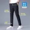 Pantalones Largos Casuales de Seda Helada Finos de Verano para Hombre, Adecuados para el Trabajo, Modernos, Holgados, Rectos, Transpirables, Deportivos, Pantalones Cortos