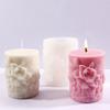 Molde de Cera para Aromaterapia Estilo Flor Rosa DIY Artesanías Geométricas de Aroma Yeso Cilíndrico Molde de Silicona