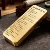 Pesa de Papel de Bronce Seis Mandamientos de Zeng Guofan, Adorno Artesanal de Cobre, Regalo con Caligrafía Grabada, Juego de Papelería de Cobre, Regla