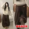Pantalones casuales de pana holgados estilo coreano chic