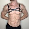 Cinturón de cuero negro estilo gótico transfronterizo para hombre, cinturón de pecho de cuero con cruz punk a la moda, estilo europeo y americano.