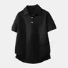 Estilo Old Money Camisa Polo Cuello Camisero Manga Corta Tejido de Punto Hombre Tejido de Punto Trenzado Británico Negocios Camiseta de Seda de Hielo Comercio Exterior Transfronterizo Venta al por Mayor