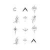 Artículo Popular Transfronterizo: Pegatina de Tatuaje Temporal Simple Floral Sol, Luna y Estrella Tira de Columna Vertebral Baja Cintura Multipatrón Tatuaje Tótem Línea de Dedos