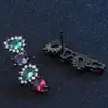 Huabi joyería nuevo transfronterizo deseo más vendido piedra de cristal combinación de colores aretes estilo europeo y americano aretes de temperamento una generación de cabello