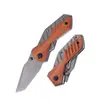 Cuchillo Plegable para Exteriores Más Vendido Transfronterizo, Cuchillo para Exteriores con Mango de Madera de Acero Inoxidable, Cuchillo Plegable Multifuncional para Acampar y Defensa Personal