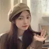 Ama tu corazón lleno ~ Boina de otoño e invierno coreana para mujer, retro, joker, moda, amor, sombrero de pintor de metal