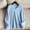 Ropa única y elegante / Suéter de punto con patchwork de encaje, forro polar, cálido, estilo corto H11ES9916