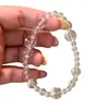 Pulseira Natural de Cristal Branco Brasileiro Fresca e Refrescante com Design Degradê, Versátil e Pura, Fresca e Original com um Toque de Luxo