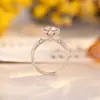 Anillo Real de Plata de Ley para Mujer, Boda Real de Praga, con Moissanita de un Quilate, Ajuste Ajustable, Suministro para Transmisión en Vivo al por Mayor