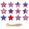 Nuevo Producto Transfronterizo Decoración de Vacaciones del Día de la Independencia Americana Colgante de Estrella Etiqueta de Regalo Arreglo de Decoración del Día Nacional Americano