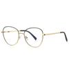 Gafas metálicas bicolor 3091 anillo colorido seda original luz anti-azul espejo plano uso marco personalidad simple punto