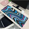 Mouse Pad com Padrão Abstrato Grande para Jogos, Resistente a Manchas, Tapete de Mesa Antiderrapante para Escritório e Dormitório, Mouse Pad de Tecido com Borda Reforçada