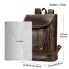 Mochila de Cuero Genuino Crazy Horse Transfronteriza para Hombre Gran Capacidad Mochila para Portátil de 16 pulgadas para Hombre