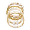 Pulsera Transfronteriza Nueva de Verano de Perlas de Imitación Amor con Cuentas Traje Combinado Pulsera Tejida a Mano para Mujer que Combina con Todo Venta al por Mayor