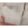 Tecido Jacquard de Algodão e Linho com Listras na Cor do Cânhamo, Padrão de Cicatriz, com Pregas Prensadas e Acabamento Texturizado para Vestidos Cardigan, Tecido para Roupas de Designer
