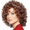 Pelucas europeas y americanas transfronterizas pelucas de rizo pequeño africano pelucas de moda europeas y americanas para mujer multicolor opcional fabricantes en stock cabello liso