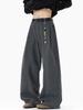Pantalones de Lana Holgados de Calle Curvos con Cielo Estrellado de Otoño e Invierno para Hombre, Tendencia Estilo Xiuhe, Pantalones Largos Versátiles Casuales de Pierna Ancha Recta para Pareja