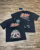 Nueva Camiseta de Manga Corta Hells 2026 Lavada Vintage Desgastada Estampado Completo Graffiti Marca de Moda Estilo Verano Unisex