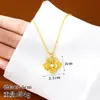 Conjunto de Collar, Pendientes y Anillo Flor Hueca Estilo Chino, Estilo Étnico Oro de Arena Vietnamita, Joyería Duradera Venta Directa