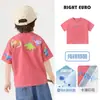 Camiseta Masculina Estilo Europeu Manga Curta Verão Roupa Bebê 2026 Nova Roupa Infantil Verão Criança Pequena Algodão Puro Manga Meia