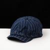 Chapéu Feminino Estilo Japonês Estilo Fresco Chapéu Octogonal Listrado Estilo Coreano Retrô Britânico Chapéu Artístico de Pintor Chapéu Newsboy de Jeans
