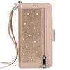 Adequado para Capa de Celular Samsung A53 S22Ultra Glitter Zíper Cordão A42 Carteira Multifuncional Capa Protetora para Cartões
